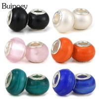buipoey 2pcslot monochrome sphere bead big hole straight beaded diy bracelet necklace fashion jewelry making accessory gifts