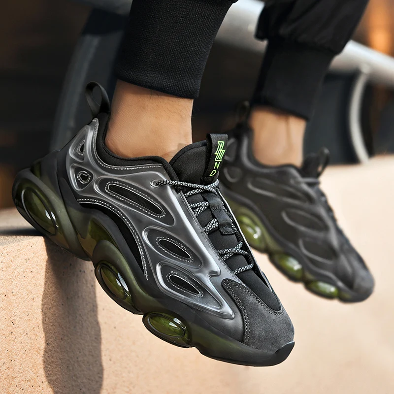 

Men Chunky Sneakers Solid Color Air Chshion Running Shoes Fashion Athletic Sport Trainers Outdoor Casual Shoes Size 39-44