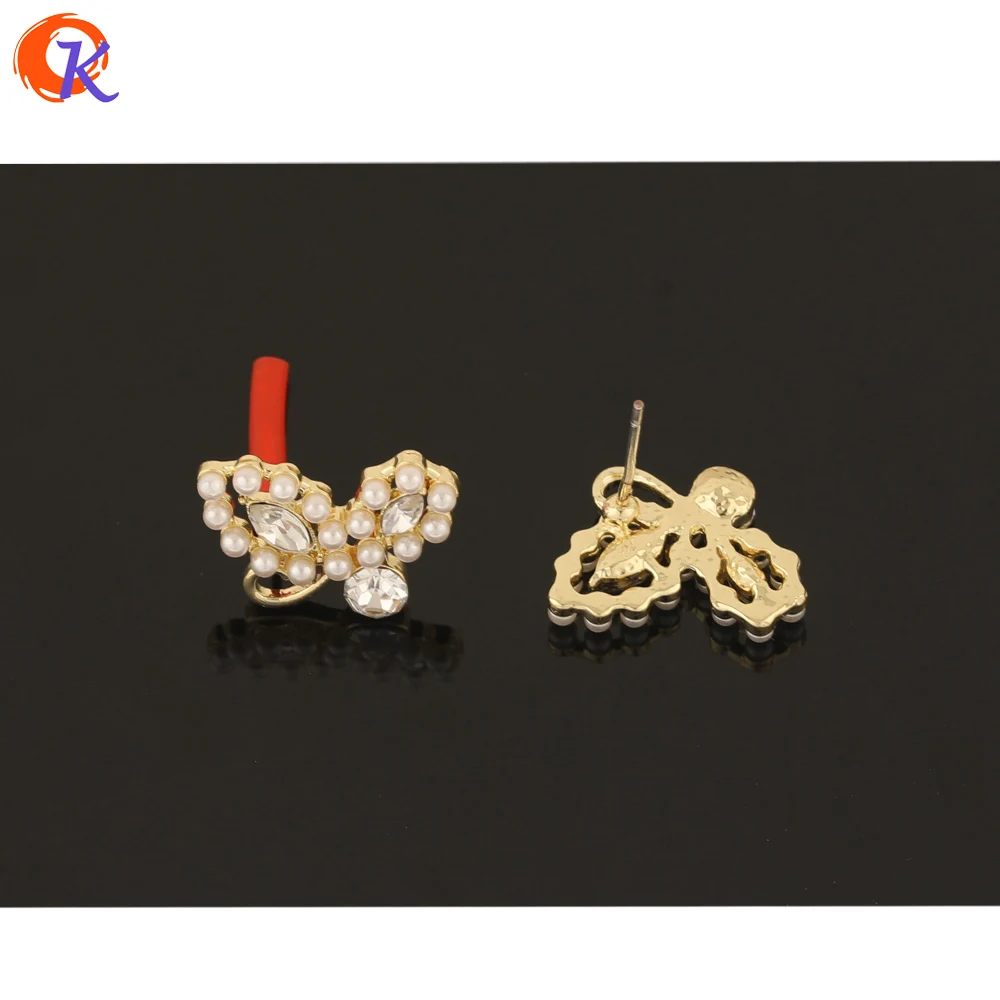 

Cordial Design 50Pcs 12*17MM Jewelry Accessories/Rhinestone Earrings Stud/Butterfly/Imitation Pearl/DIY Making/Earring Findings