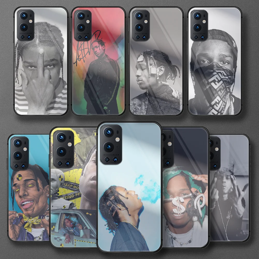 

ASAP Mob ASAP Rocky Tempered Glass Phone Case For Oneplus Realme Q3 C21 GT Nord 5 6 7 8 9 T Pro Oppo Find X3 Cover Cover Back