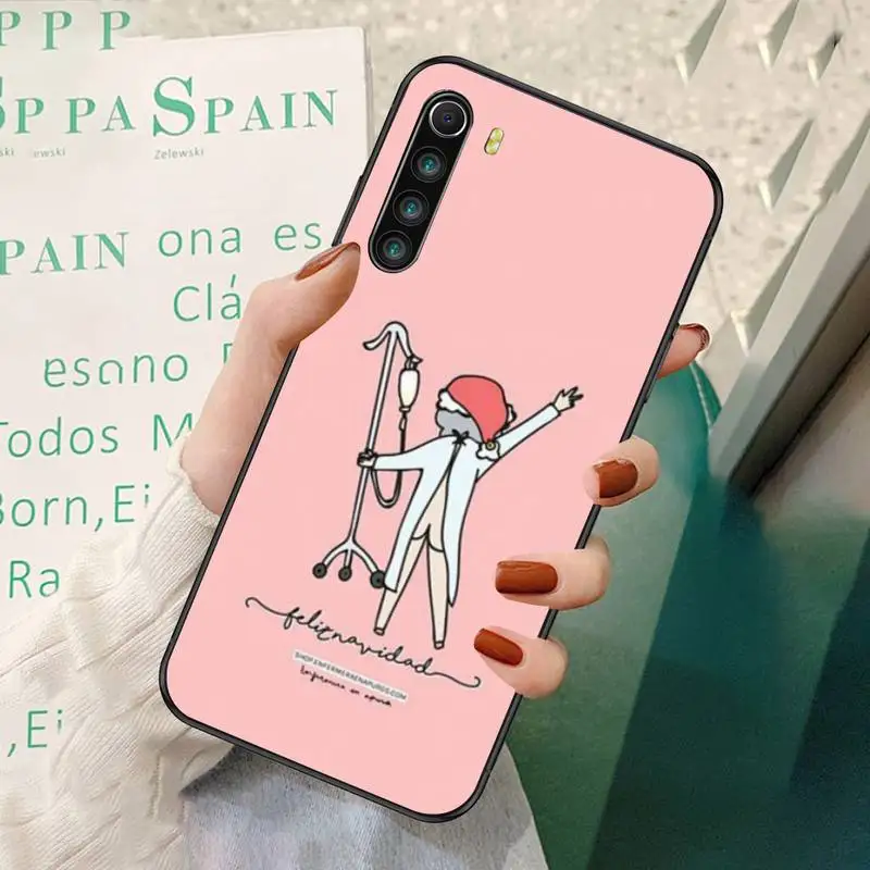 

0 Angel In White-Nurse Soft Cover Phone Case For Redmi 7 8 9 A K20 30 Pro Note 8 9 Pro 9s