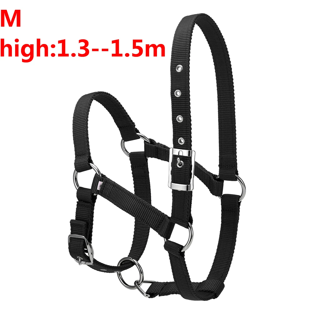 balck M S/M/L 6 мм утолщенный ошейник для головы лошади, регулируемый безопасный ошейник с завязкой на шее, ошейник для верховой езды, оборудование для гонок, тренировочная веревка, горячая распродажа - Цвет: balck M