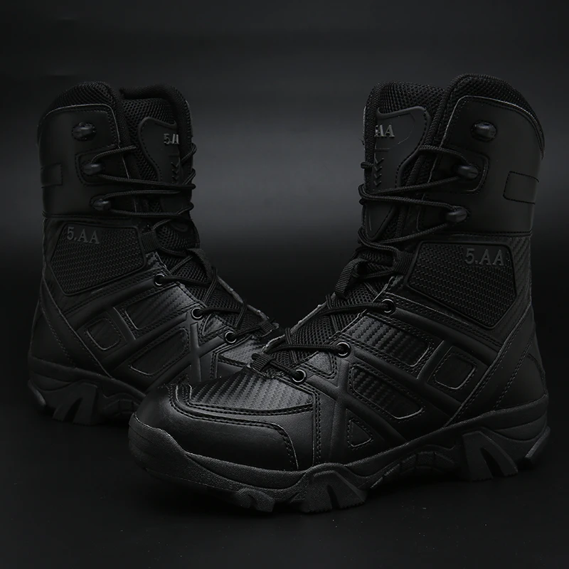 Мужские рабочие ботинки из микрофибры тактические в байкерском стиле армейские