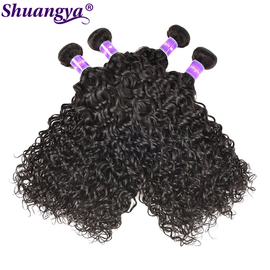Shuangya волосы малазийские волнистые пряди 100% Remy человеческие для наращивания