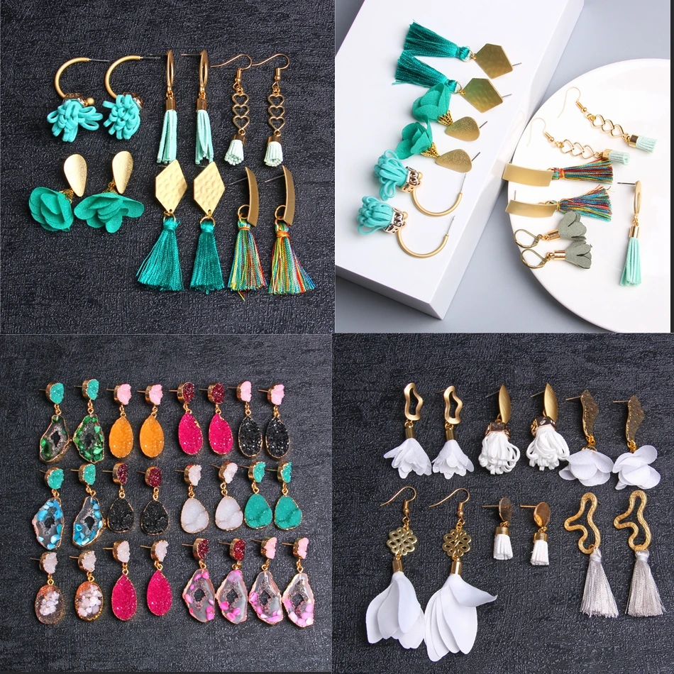 Богемные длинные висячие серьги с кисточками и кристаллами для женщин