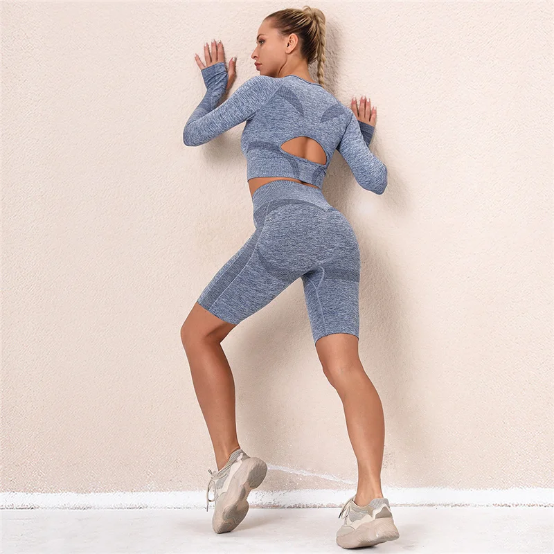 Женские комплекты для йоги Hamidou комплект из 2 предметов шорты с высокой талией и