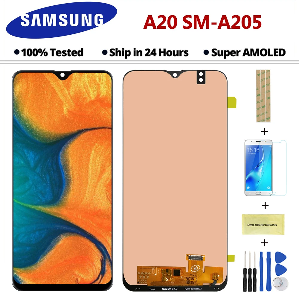 Для samsung Galaxy A20 A205G/DS A205F/DS A205GN/DS ЖК-дисплей сенсорный экран дигитайзер в сборе для samsung A20 lcd