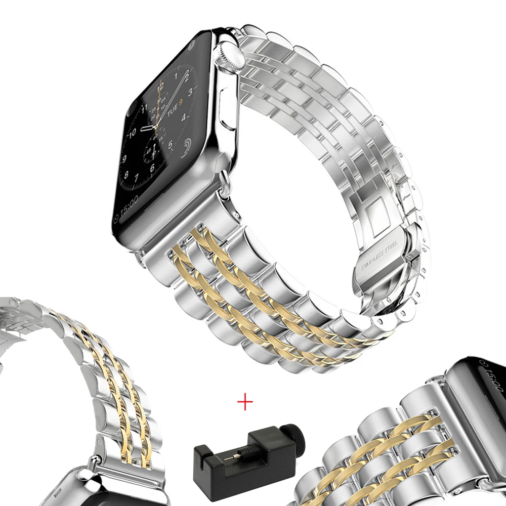 Strap For Apple Watch band 42mm 38mm correa iwatch 44mm 40mm 5 4 3 stainless steel bracelet pulseira apple watch 4 5 accessories