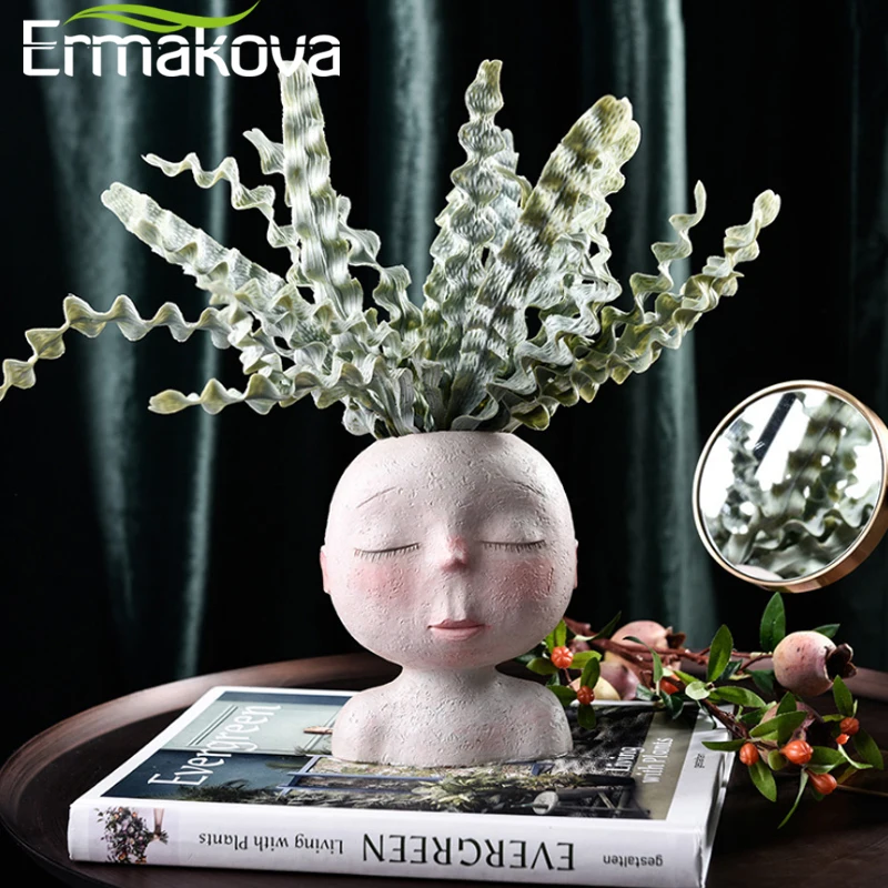 ERMAKOVA Скандинавская Смола ваза для головы человека художественная Цветочная