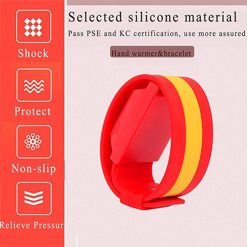 

Self-heating Bracelet Sporty Outdoor Tool Portable Hand Red Warmer USB Charging Smart Health Care Winter Heating Wristband Soft