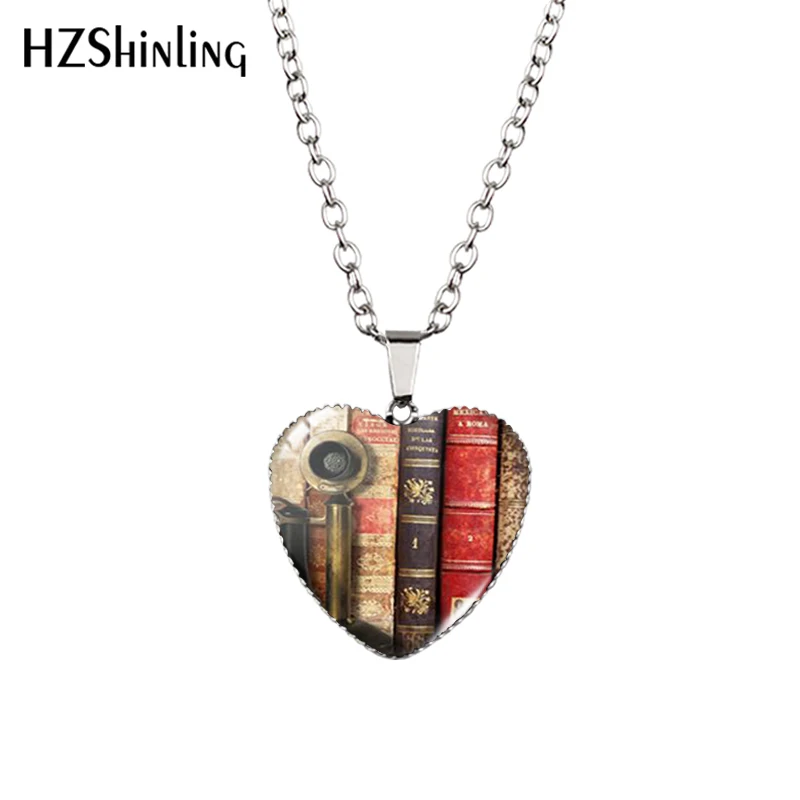 Новое ожерелье в виде сердца так много книг мало времени подвеска Книга с цитатой