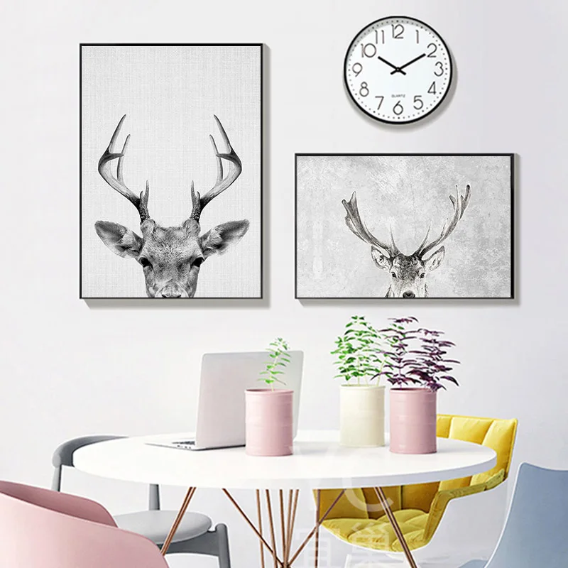 Плакаты с оленем и принтами в скандинавском стиле минималистичные настенные