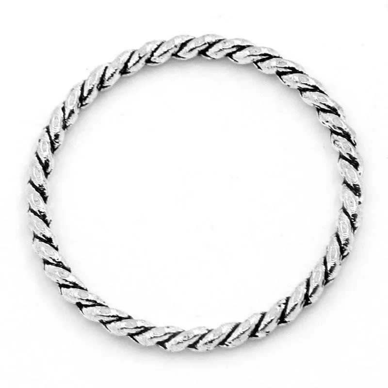 DoreenBeads ювелирные кольца для разъемов/Подвески серебристые полоски Резные 26 мм