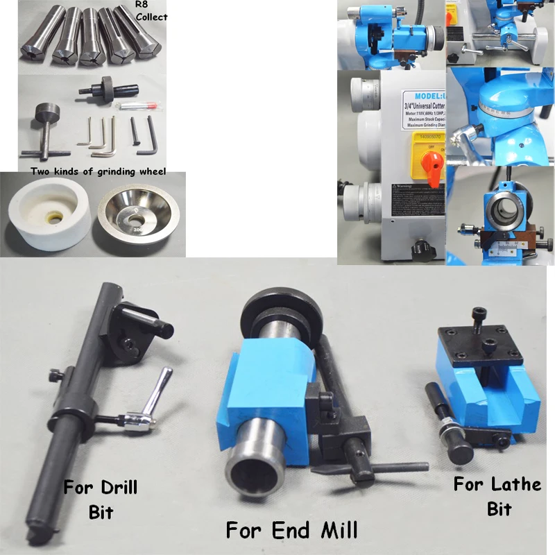 CE 220V U3 R8 Collets Универсальный резак шлифовальный станок точилка для сверления