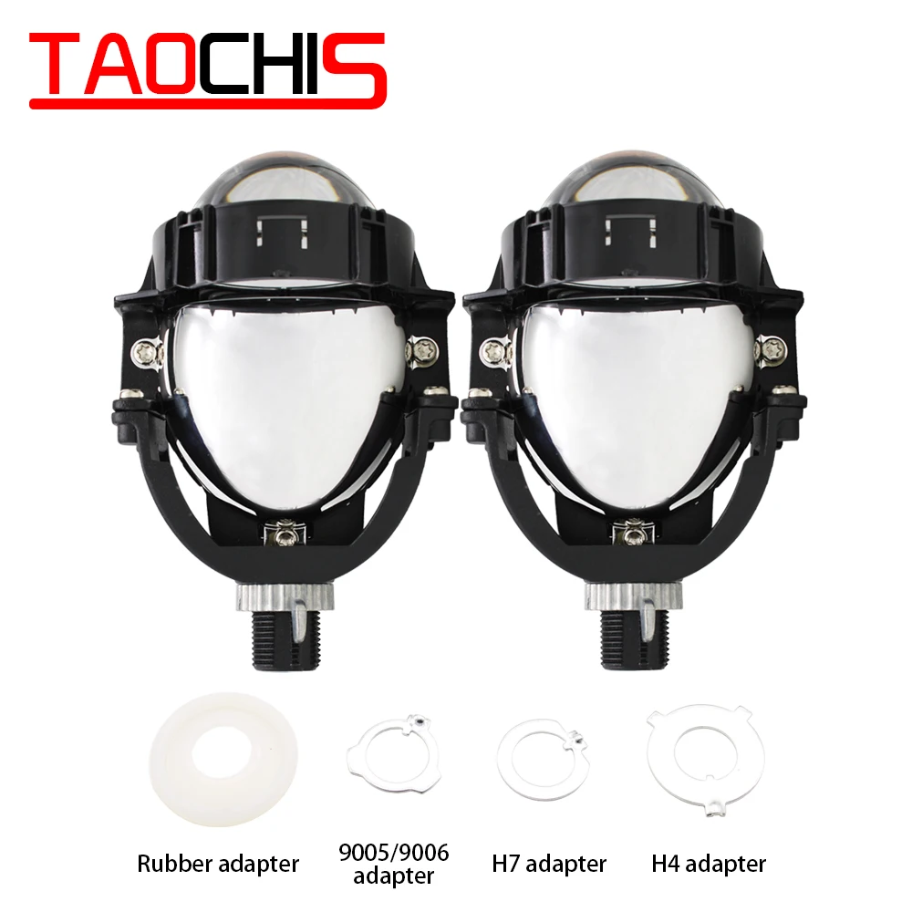 TAOCHIS 3,0 дюймов 12V 50W 8000LM авто фары Универсальный Высокий Низкий пучок автомобильные аксессуары bi светодиодный объектив проектора