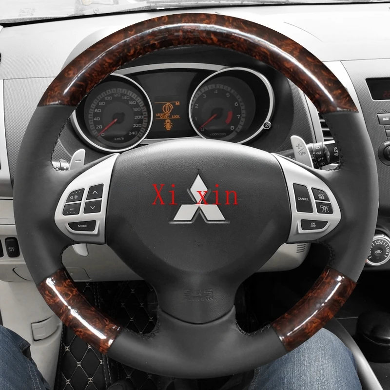 

Кожаный чехол на руль для Mitsubishi ASX lancer Outlander Eclipse Pajero Sport, ручная работа, аксессуары для интерьера автомобиля