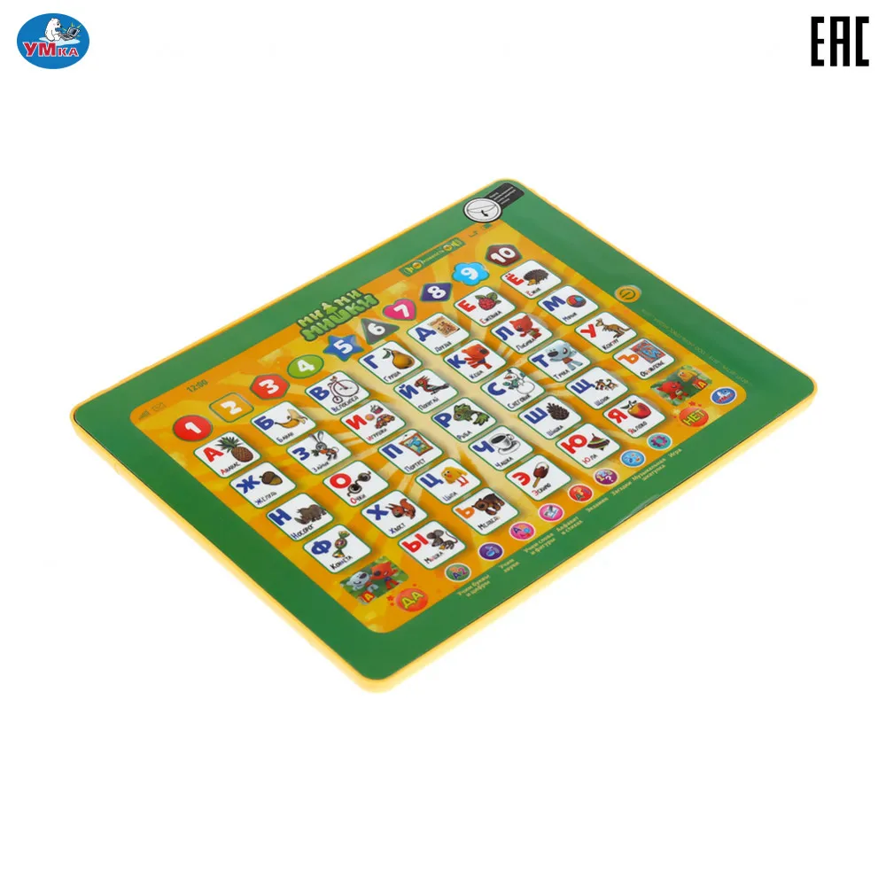 Сенсорный планшет Умка МИМИМИШКИ азбука и счет песни фразы звуки вопросы