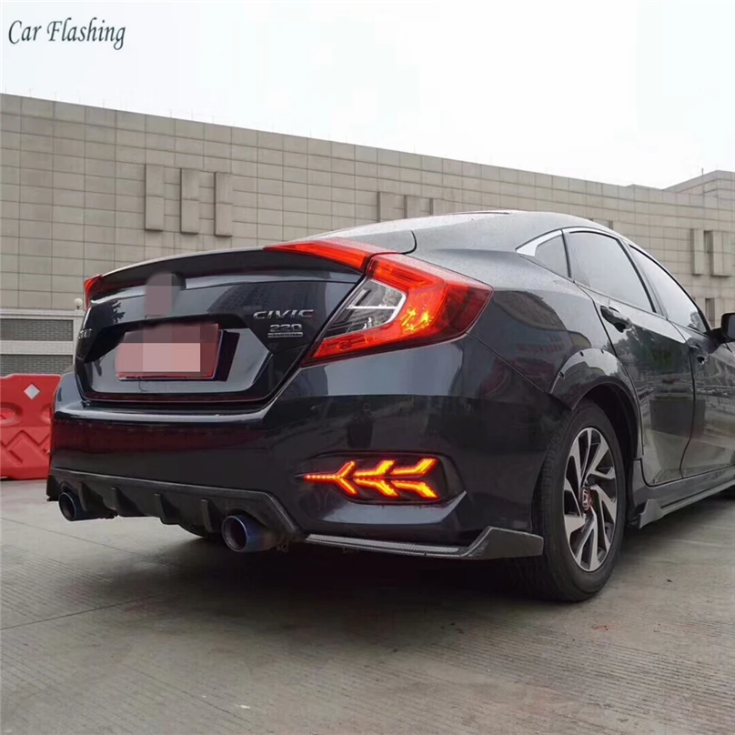 Автомобильный мигающий 2 шт. для Honda Civic 2016 2017 2018 Светодиодный отражатель вождения