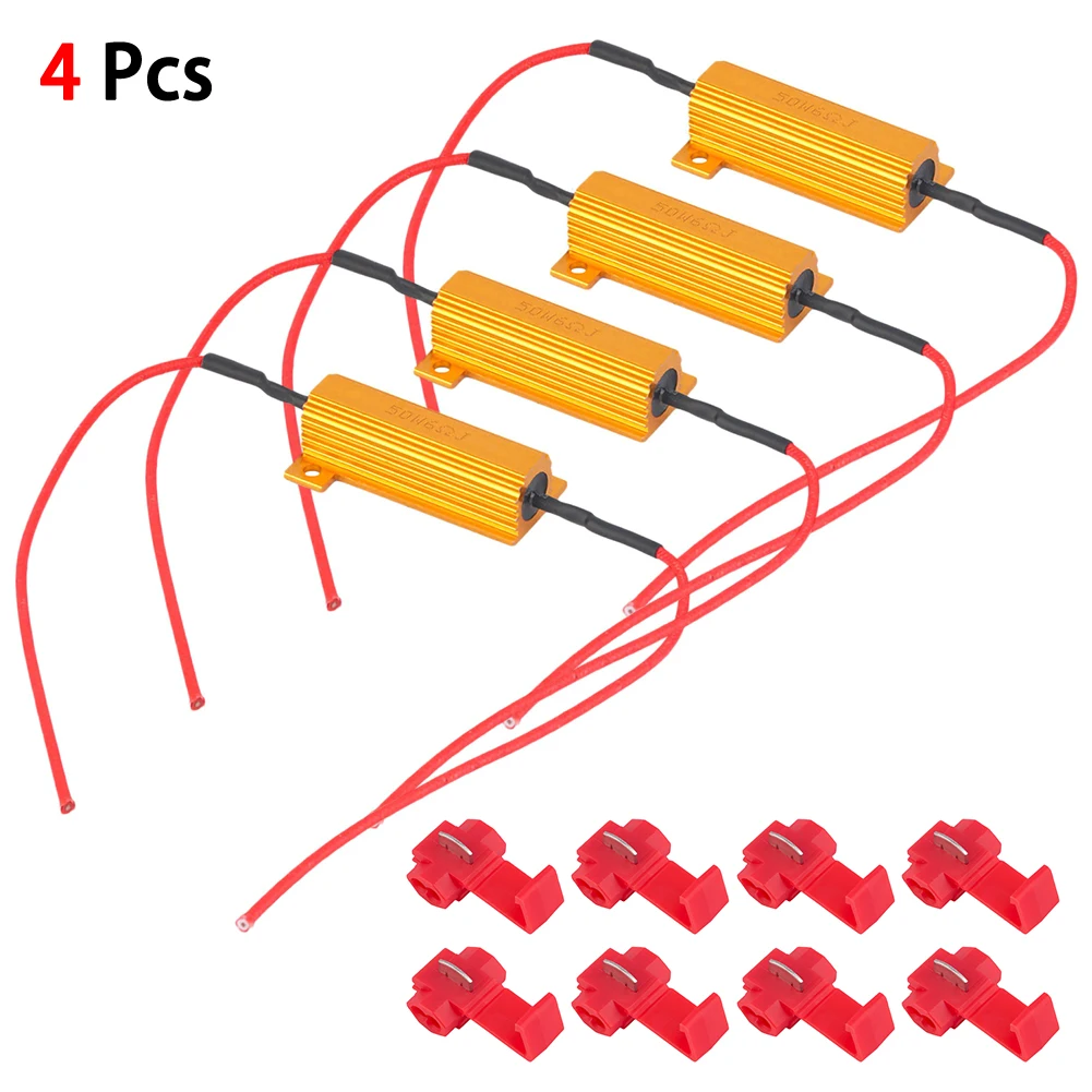 

4PCS 50W 6Ω LEDTurn Signal Light Blink Flash Fix Load Resistors LED Bulbs