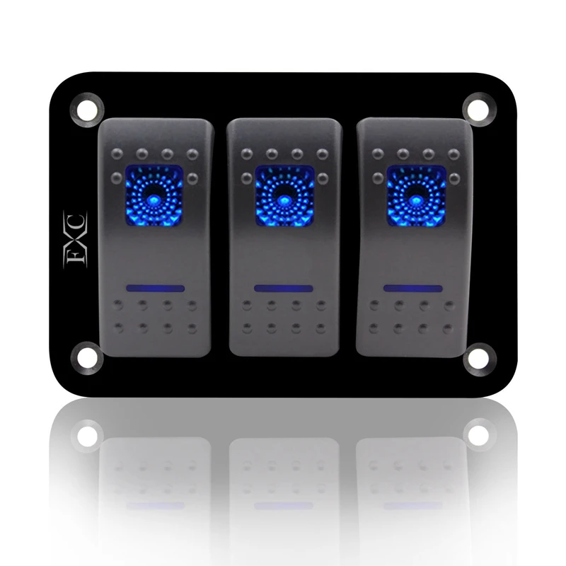 12V-24V-3-Gang-Dual-LED-Light-Rocker-Switch-Panel-Bar-Car-Caravan-Boat-Rv-Blue | Обустройство дома