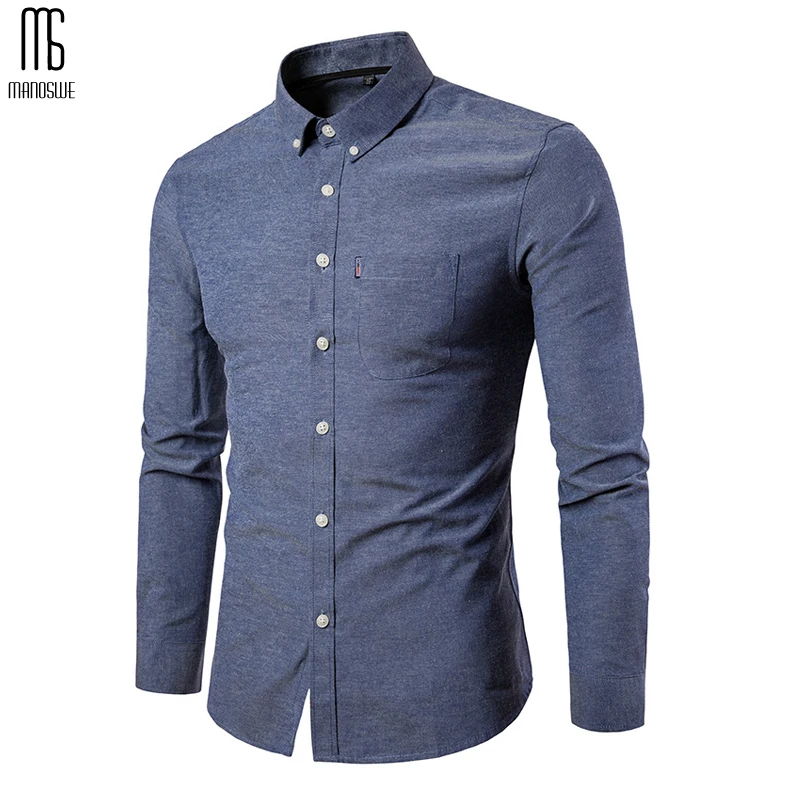 Мужская рубашка с длинным рукавом Manoswe белая Повседневная деловая из ткани