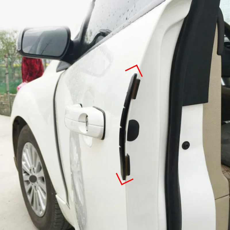 

4pcs Car Door Edge Anti Scratch Protection Strips Car Stickers Trim Molding Car Crash Barriers Door Guard Collision Protector
