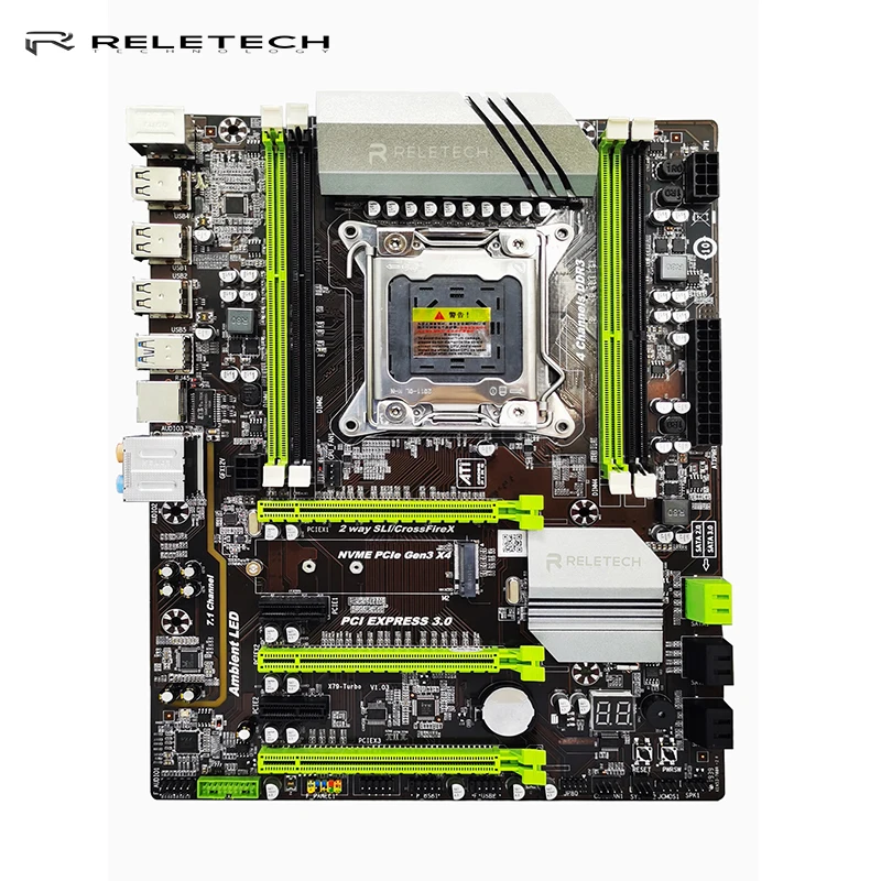материнская плата Reletech x79 turbo lga 2011 ATX USB3.0 PCI E NVME M.2 SATA3 ssd 4xddr3 поддержка REG ECC память и