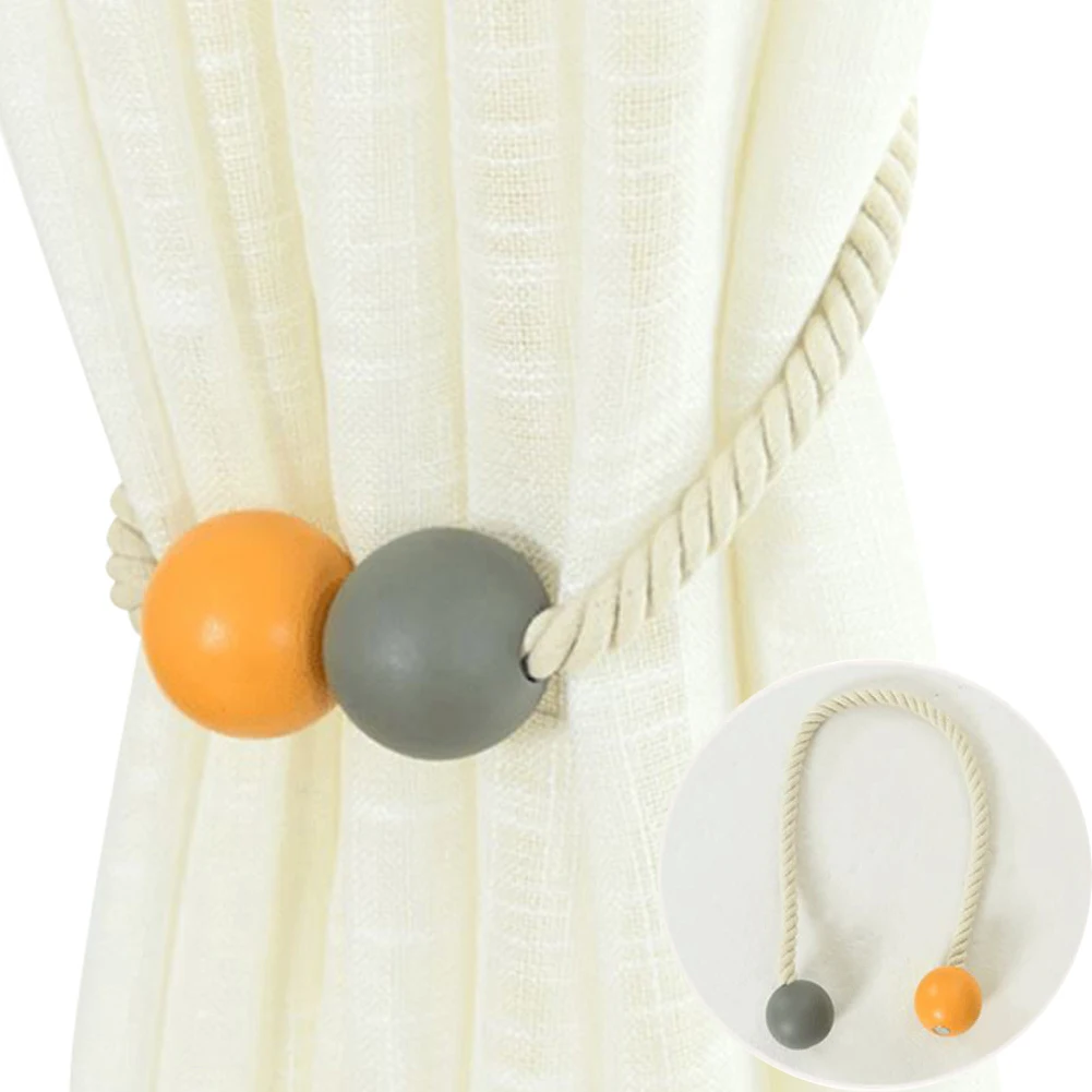 Стильная магнитная лента для штор из дерева плетеная веревка кольцо держатель