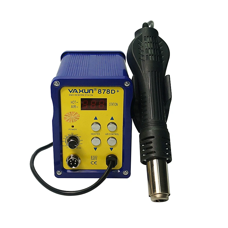 2 в 1 SMD паяльная станция горячего воздуха YAXUN 878D + автоматическая ремонтная