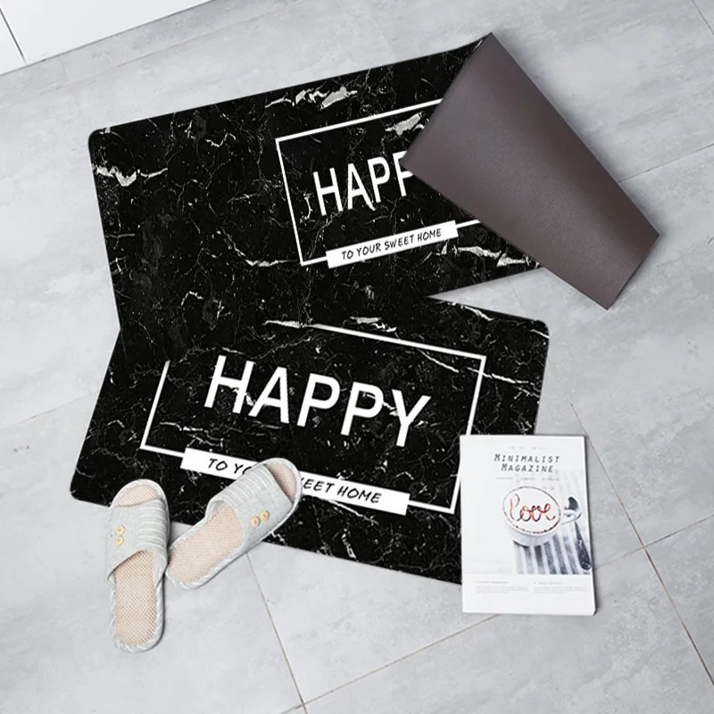 Мраморные кухонные ковры ПВХ кожаные коврики большие напольные для спальни