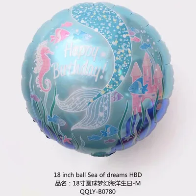 18 inch ocean world 1 шт. день рождения композиция шар КИТ ИГРУШКА рыбка Омар кокосовое дерево океан серии Русалка алюминиевый шар - Цвет: 18 inch ocean world