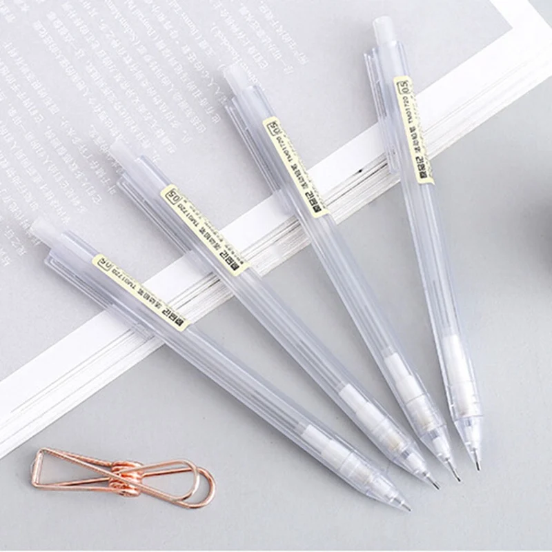

0.5 mm Simple Transparent Plastic Mechanical Pencil Automatic Pen For Kid School Office Supply