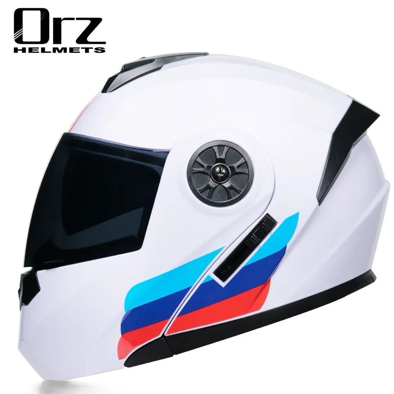 Новый профессиональный гоночный шлем модульный с двойными линзами