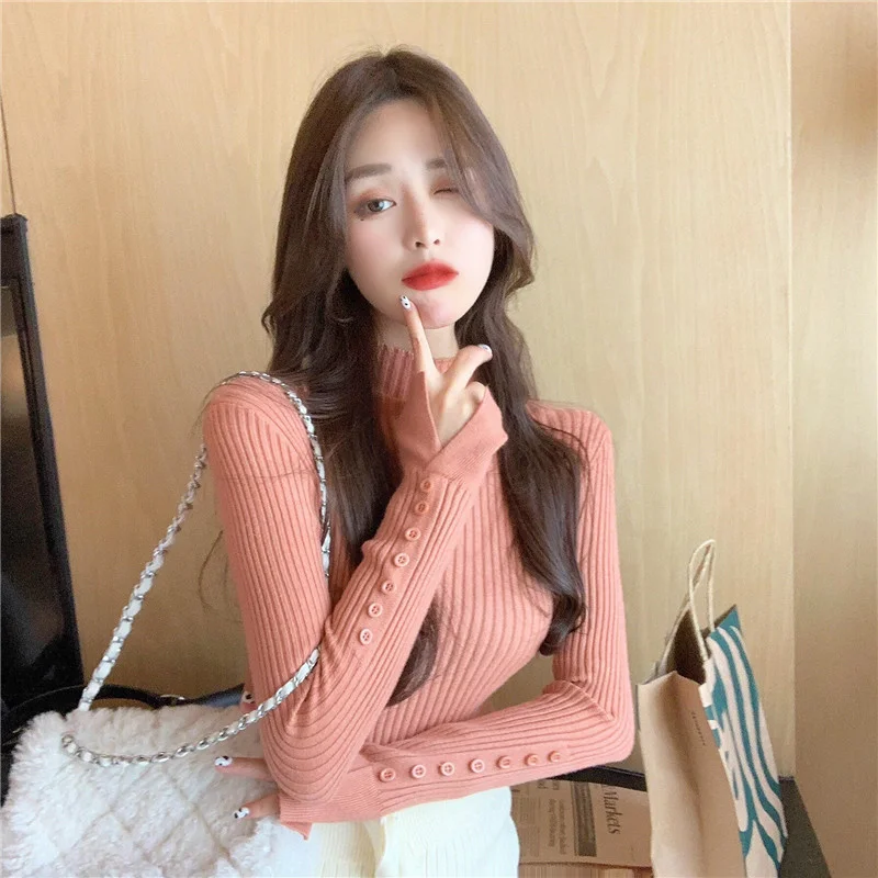 

Свитер женский осенний трикотажный, теплый, однотонный