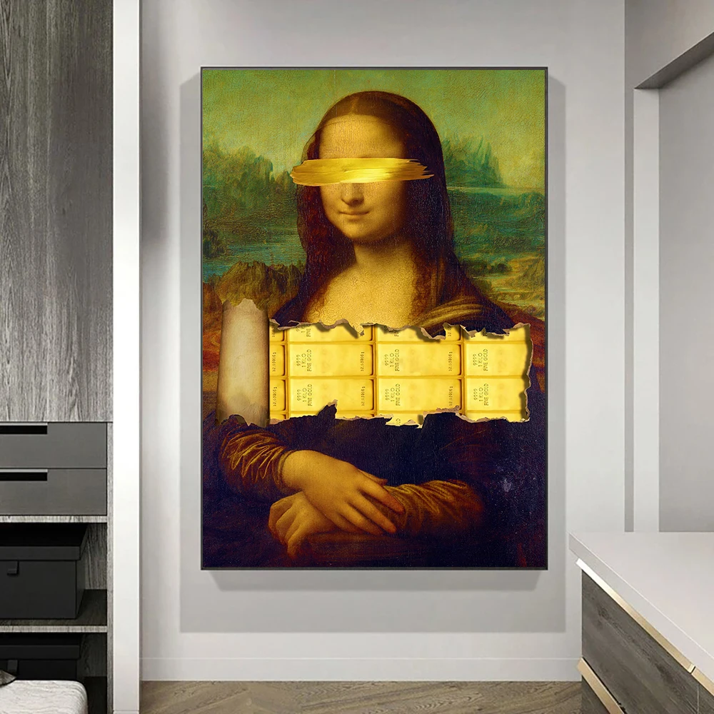 

2022 New Mona Lisa Pop Art Canvas Painting Monalisa Posters and Prints Cuadros Para El Hogar for Home Decorations Wall Decor