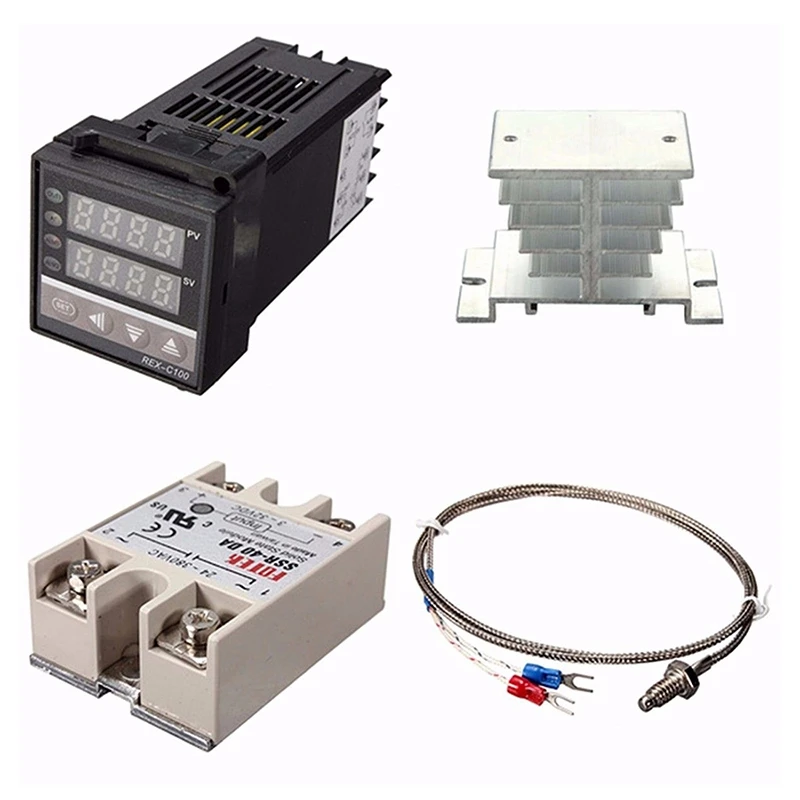 Цифровой регулятор температуры PID REX-C100 220 В + Макс. 40 А ССР K контроллер термопары