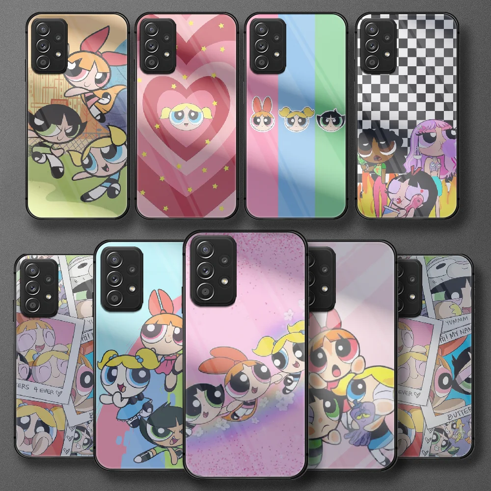 

Latest Powerpuff Cartoon Girls Tempered Glass Phone Case Cover For Samsung Galaxy A M 10 12 20 21 30 31 40 50 51 52 70 71 72 E S