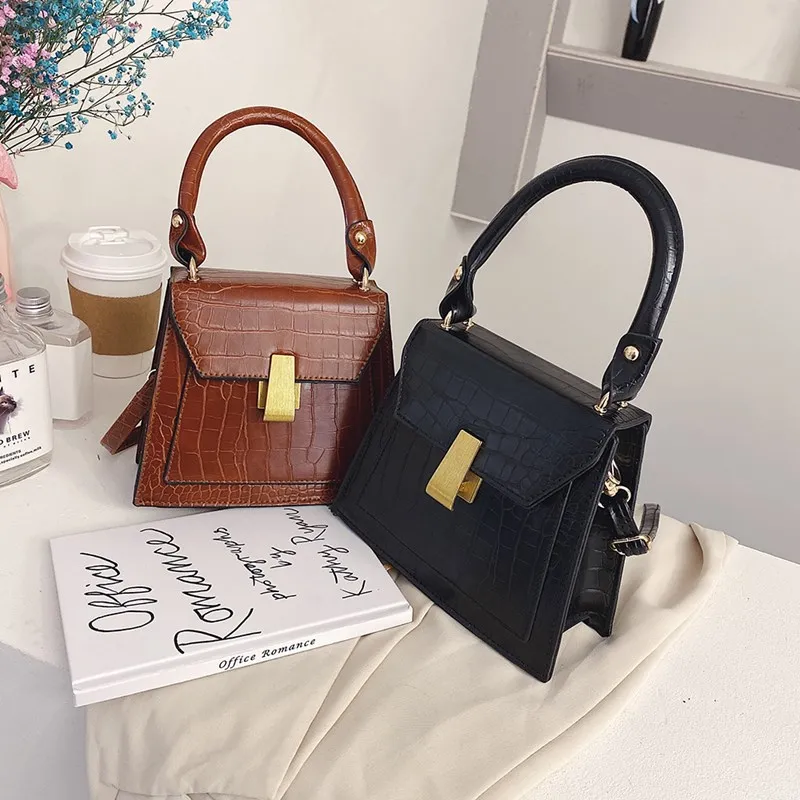 

Bags of Women 2021 Ladies New PU Leather Solid Color Shoulder Bag Crocodile Pattern Handbag Shoulder Messenger Bag Women Bag