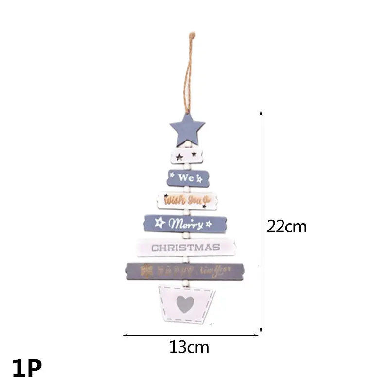 Multi Style Christmas Wooden Pendant Creative Wood Craft Ornaments DIY Chriatmas Tree Hanging Decoration Xmas Gift Supplies - Цвет: 1P-432-B02