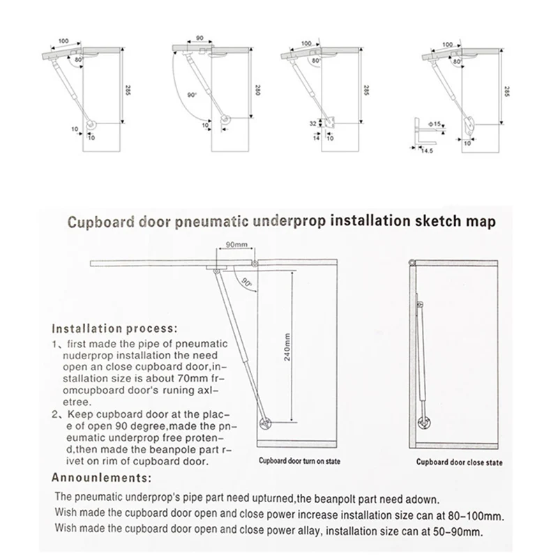 

Furniture Hinge Kitchen Cabinet Door Lift Pneumatic Support Hydraulic Gas Spring Stay Hold Furniture Accessories Cabinet doors