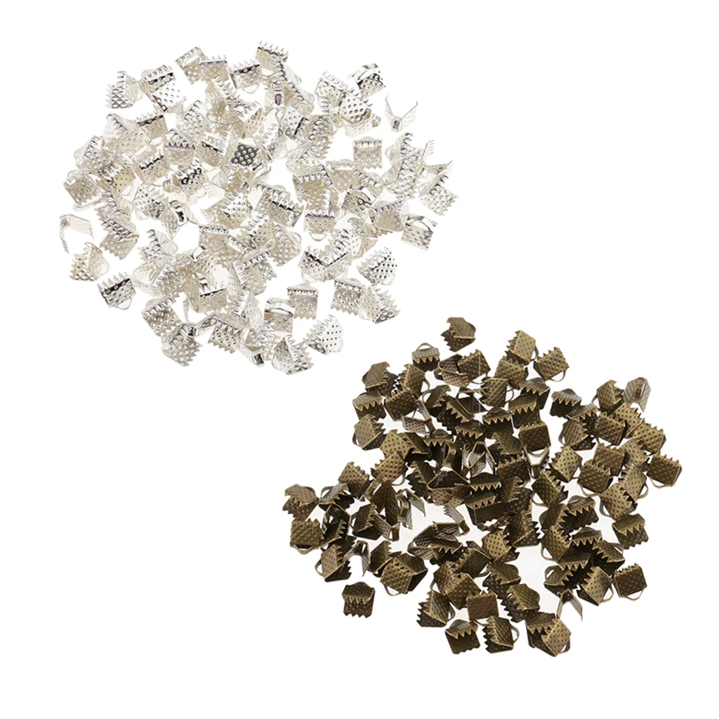 Обжимные застежки для ожерелья сделай сам 200 шт. фурнитура изготовления чокеров