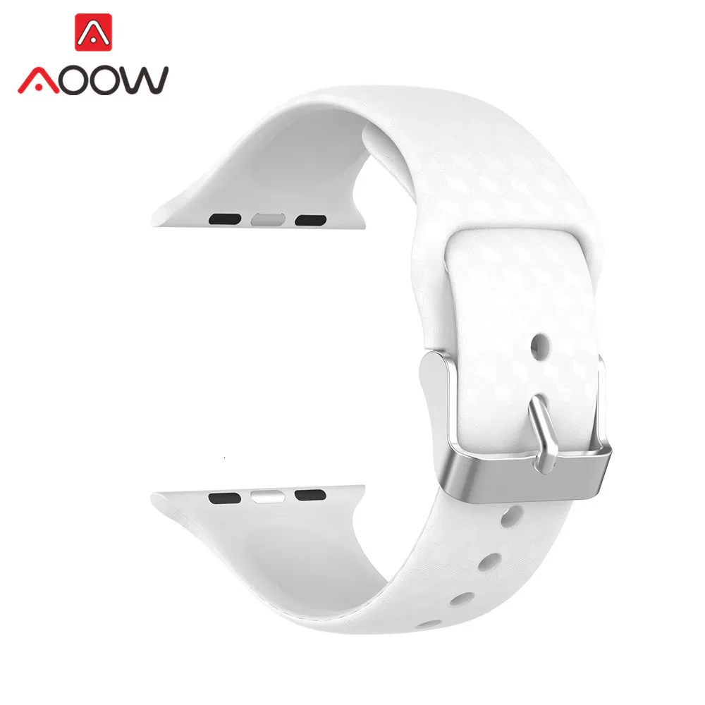 Мягкий силиконовый ремешок для часов Apple Watch 40 мм 44 мм 38 мм 42 мм Мужской Женский резиновый спортивный браслет ремешок для iWatch 1 2 3 4