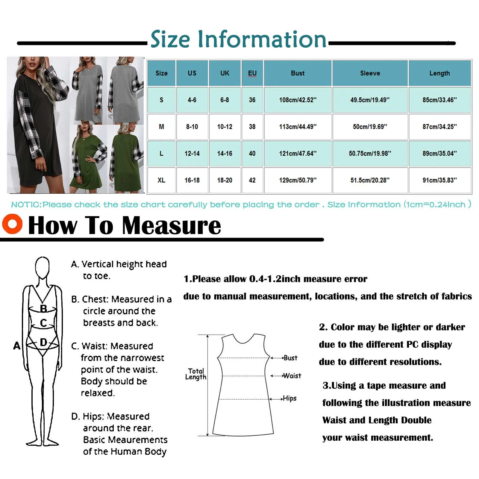 

2021 Women Fashion Long Sleeve Round Neck Dress Plaid Loose Mini Dress Casual Clothing Street Style 2021