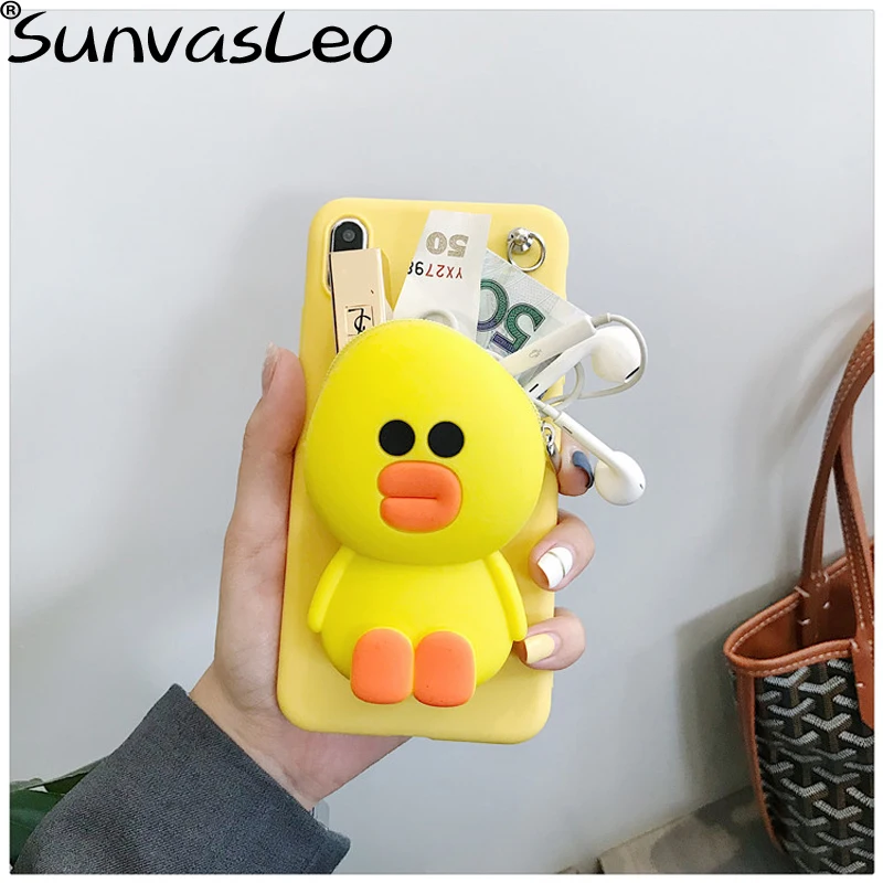 Для samsung Galaxy J4 J6/Plus J8 Note8 Note9 Note10 Pro 3D Кошелек Мягкий силиконовый чехол с мультяшным животным для телефона