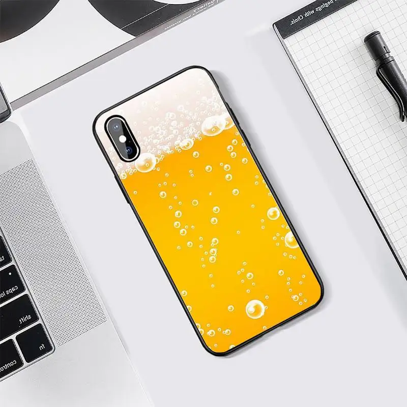 

Beers Alcohol Summer Bubble World Phone Case Tempered glass For iphone 5C 6 6S 7 8 plus X XS XR 11 PRO MAX