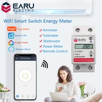 wifi smart power energy meter consumption kwh voltmeter 90 250v din rail remote control switch smart life tuya alexa google home