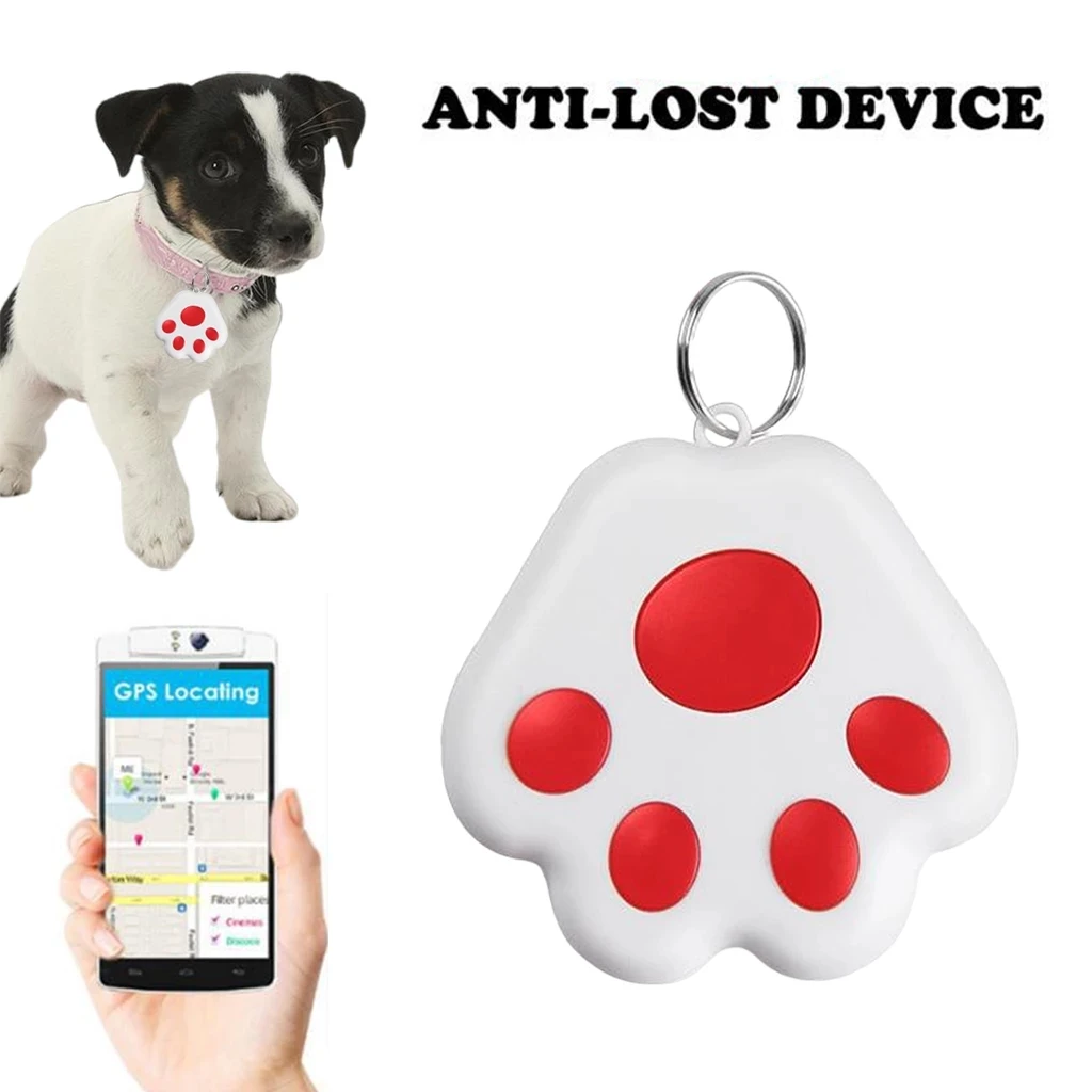 

2021 Pet Supplies Dog Cat Mini Gps Tracker Device App Anti-lost Bluetooth Gps Tracker Cute Dog paw shape Key Finder