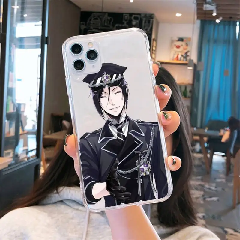 

anime Black Butler Phone Case Transparent soft For iphone 5 5s 5c se 6 6s 7 8 11 12 plus mini x xs xr pro max