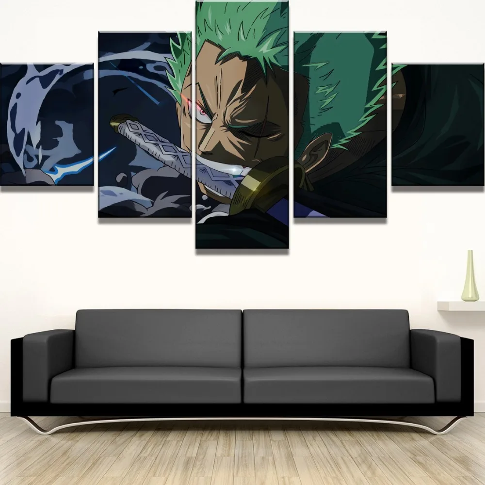

Home Decoration Prints Painting Pictures 5 Panel One Piece Anime Wall Artwork Modular Modern Canvas Poster For Living Room Frame