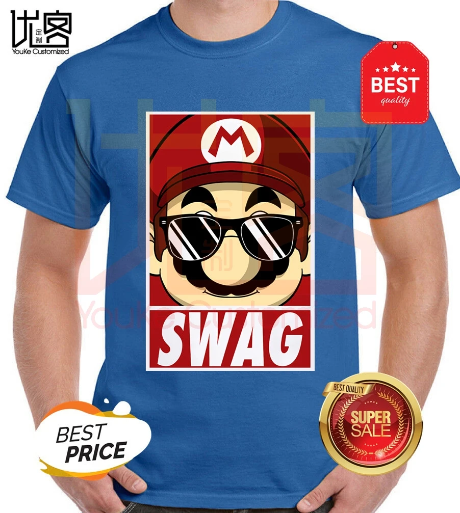 2020 Новейшая летняя мужская футболка с Марио swag повседневные топы коротким